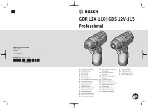 Kullanım kılavuzu Bosch GDS 12V-115 Darbeli somun sıkma