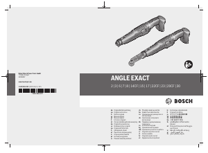 Manuál Bosch ANGLE EXACT 30 Klíč