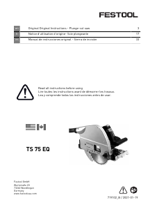 Manual de uso Festool TS 75 EQ-F-Plus-FS USA Sierra de inmersión