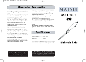 Brugsanvisning Matsui MKF100 Elektrisk kniv