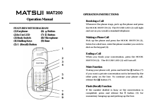 Bruksanvisning Matsui MAT200 Trådlös telefon
