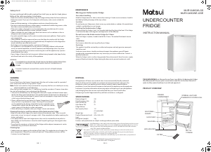 Handleiding Matsui MUR1248GS Koelkast