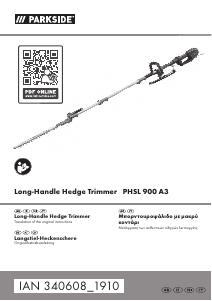 Εγχειρίδιο Parkside PHSL 900 A3 Εργαλείο κουρέματος φράχτη