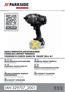 Manual Parkside PASSP 20-Li A1 Impact Wrench