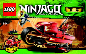 Manual de uso Lego set 9441 Ninjago La moto acuchilladora de Kai