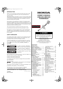 Handleiding Honda UMC425 Aandrijfeenheid