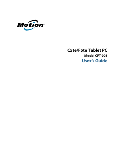 Handleiding Motion Computing C5te Tablet