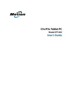 Manual Motion Computing F5v Tablet
