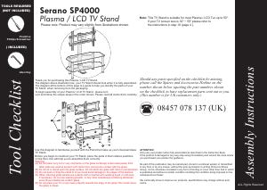 Manual Serano SP4000 TV Bench