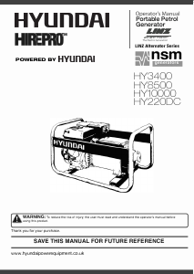Manual Hyundai HY10000 Generator