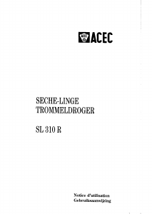 Handleiding Acec SL 310 R Wasdroger