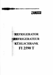 Mode d’emploi Zanussi FI2590T Réfrigérateur