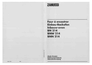 Mode d’emploi Zanussi BNN214 Four