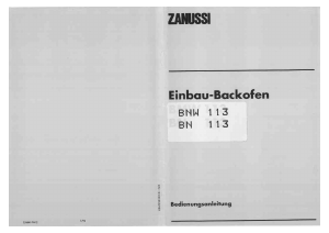 Bedienungsanleitung Zanussi BNW113 Backofen