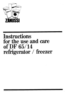 Manual Zanussi DF65/14 Fridge-Freezer