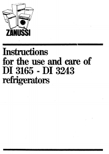 Manual Zanussi DI3243 Fridge-Freezer