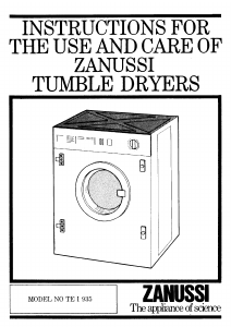 Manual Zanussi TE I 935 Dryer