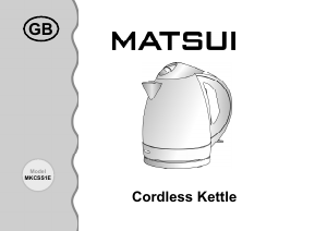 Használati útmutató Matsui MKCSS1E Vízforraló