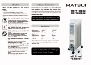 Manual Matsui MOFR1500EU Heater