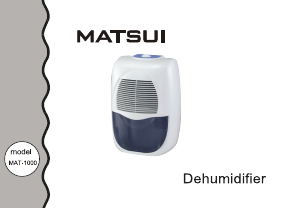 Manual Matsui MAT1000 Dehumidifier