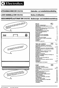 Handleiding Electrolux BW312 Vaatwasser