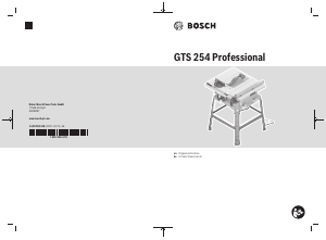 Manual Bosch GTS 254 Table Saw