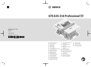 Наръчник Bosch GTS 635-216 Настолен трион