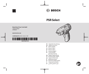 Manual de uso Bosch PSR Select Atornillador taladrador