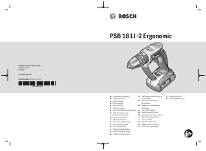 Használati útmutató Bosch PSB 18 LI-2 Ergonomic Fúró-csavarozó