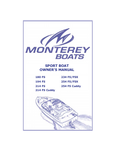 Manual Monterey 254 FSX Boat