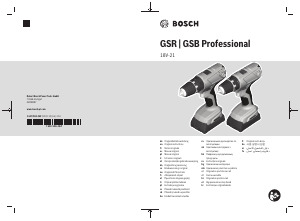 Instrukcja Bosch GSR 18V-21 Wiertarko-wkrętarka