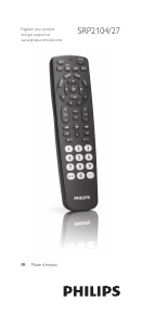 Mode d’emploi Philips SRP2104 Télécommande