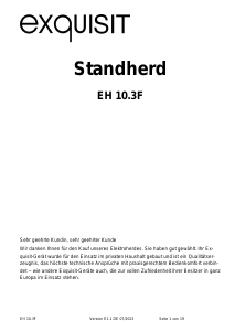 Bedienungsanleitung Exquisit EH 10.3F Herd