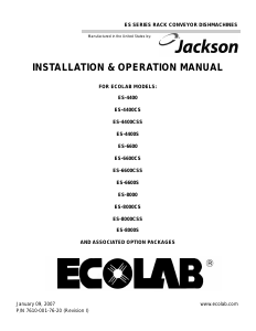 Handleiding Ecolab ES-4400CS Vaatwasser