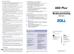 Bruksanvisning Zoll ERC 2010 AED Plus Hjärtstartare