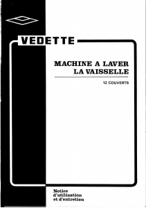 Mode d’emploi Vedette DM2921BD Lave-vaisselle