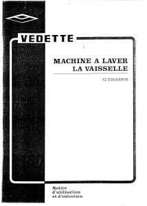 Mode d’emploi Vedette LV2733 Lave-vaisselle