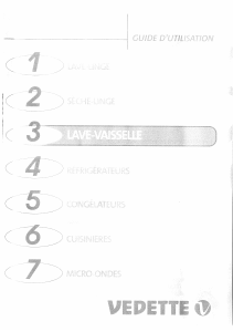 Mode d’emploi Vedette V5755 Lave-vaisselle