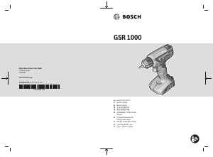 Mode d’emploi Bosch GSR 1000 Perceuse visseuse