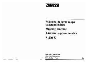 Manual Zanussi S400X Máquina de lavar roupa