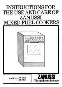 Bruksanvisning Zanussi MC9634 Spis
