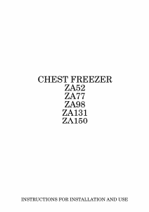Manual Zanussi ZA 150 Freezer