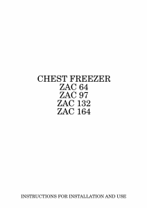 Manual Zanussi ZAC 164 Freezer