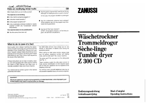Handleiding Zanussi Z300CDP Wasdroger