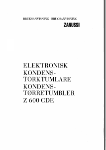 Bruksanvisning Zanussi Z600CDE Torktumlare