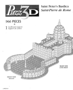 Käyttöohje Puzz3D Saint Peters Basilica 3D-palapeli