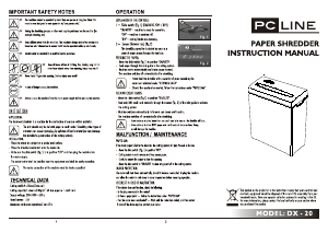 Manual PC Line DX-20 Paper Shredder