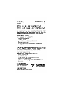 Mode d’emploi Junkers ZWE 24 AE-MF Eurostar Chaudière chauffage central
