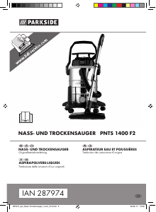 Mode d’emploi Parkside PNTS 1400 F2 Aspirateur