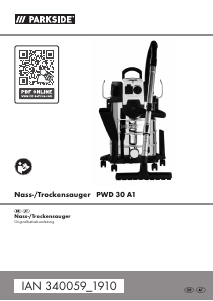 Bedienungsanleitung Parkside PWD 30 A1 Staubsauger